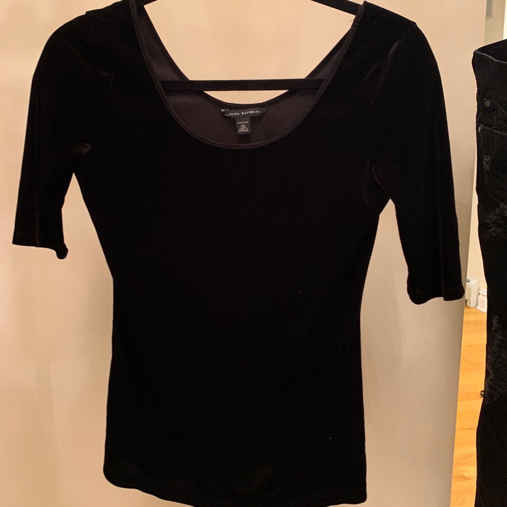 Banana Republic Black Velvet Shirt-